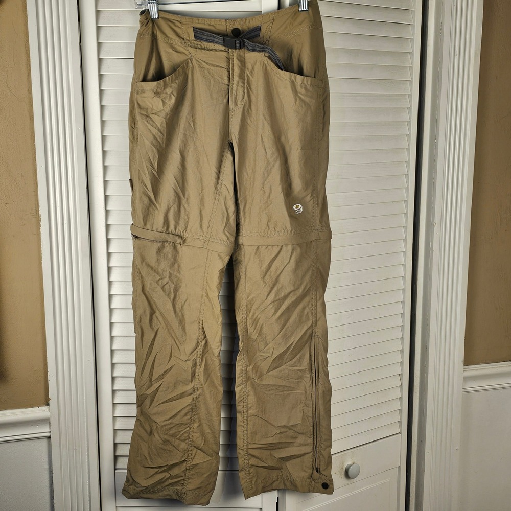 Mountain Hardwear Womens Beige Convertible‎ Zip Off Hiking Pants 4 30